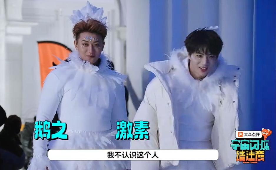 太辣眼睛了，谁想的让黄子韬穿白天鹅的服装？整个像卖鹅肝的激素鹅，好大只。黄晓明穿