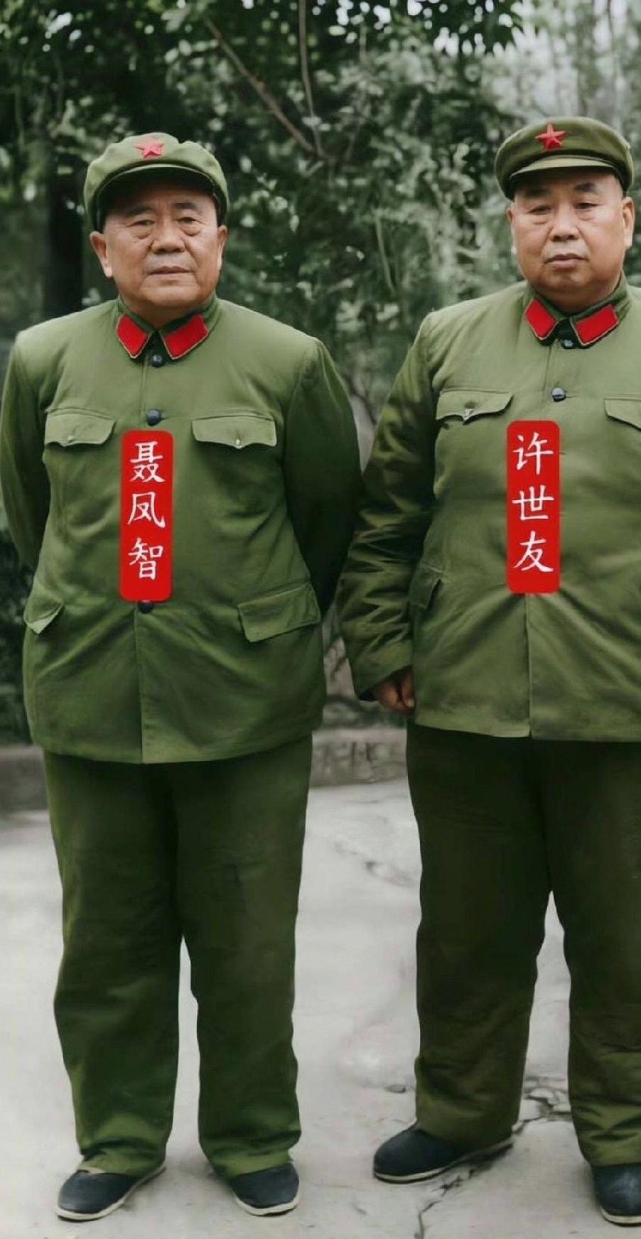 八十年代许世友将军与聂凤智将军在南京留下了这张照片