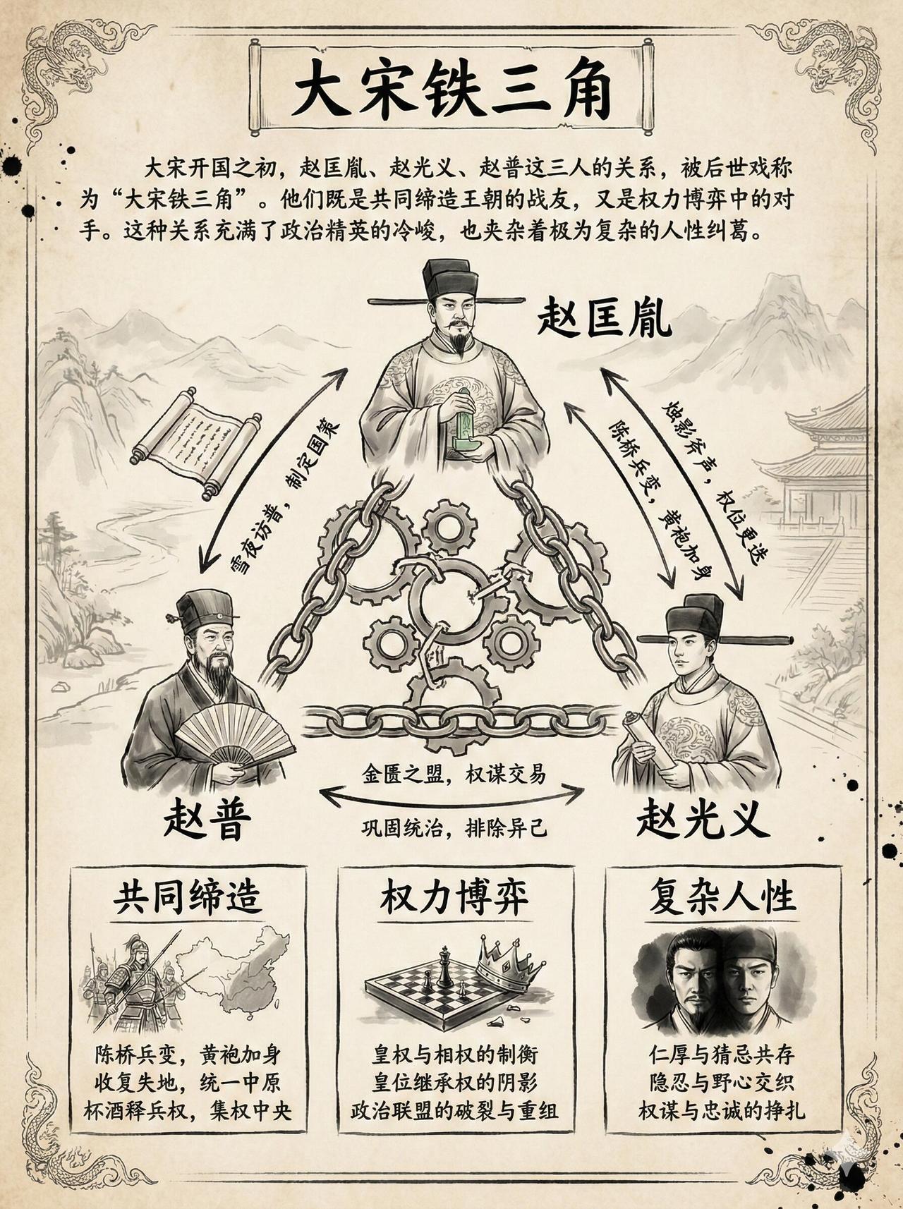 🤯看完大宋开国“铁三角”的兴衰，才懂什么叫“权力面前无兄弟”！创业时