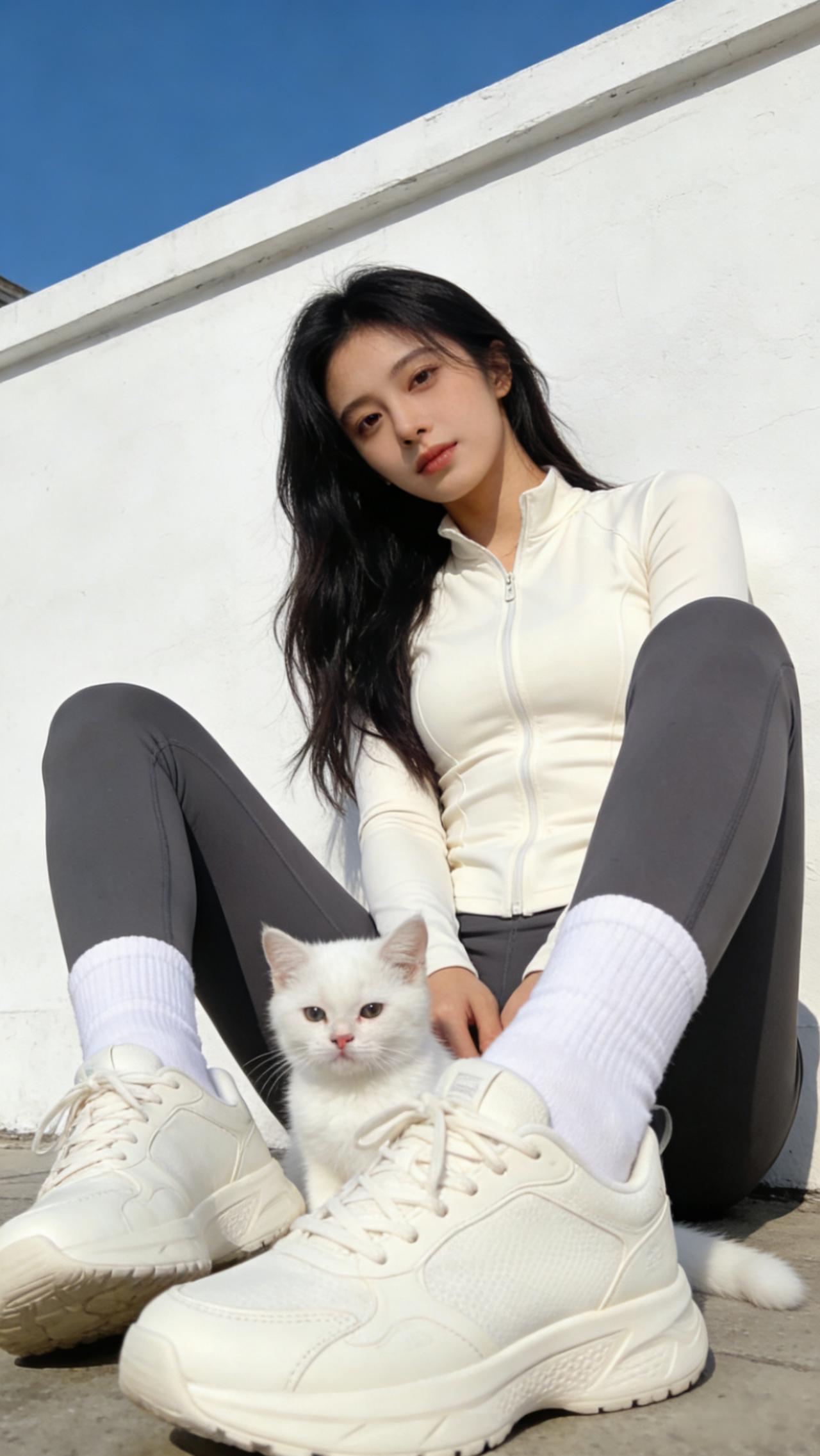 阳光明媚的午后，与猫咪一起享受慵懒时光🌞🐱💕怎样穿搭让自己更美舒服又好看