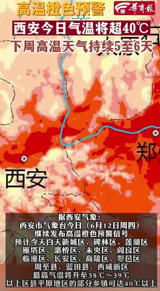 华商报，西安气温超40度，下周高温继续。我就不明白了，西安的六月，什么时候变