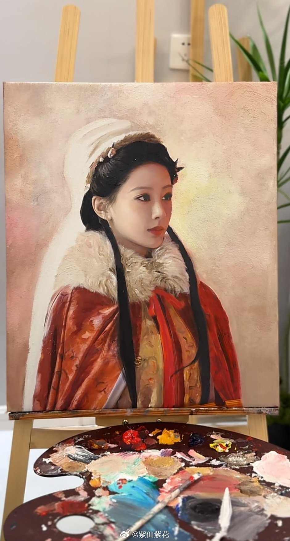 这位老师画的李祯福巾造型美如画🖼️这画的跟照片一样画的好逼真好神韵厉害了这