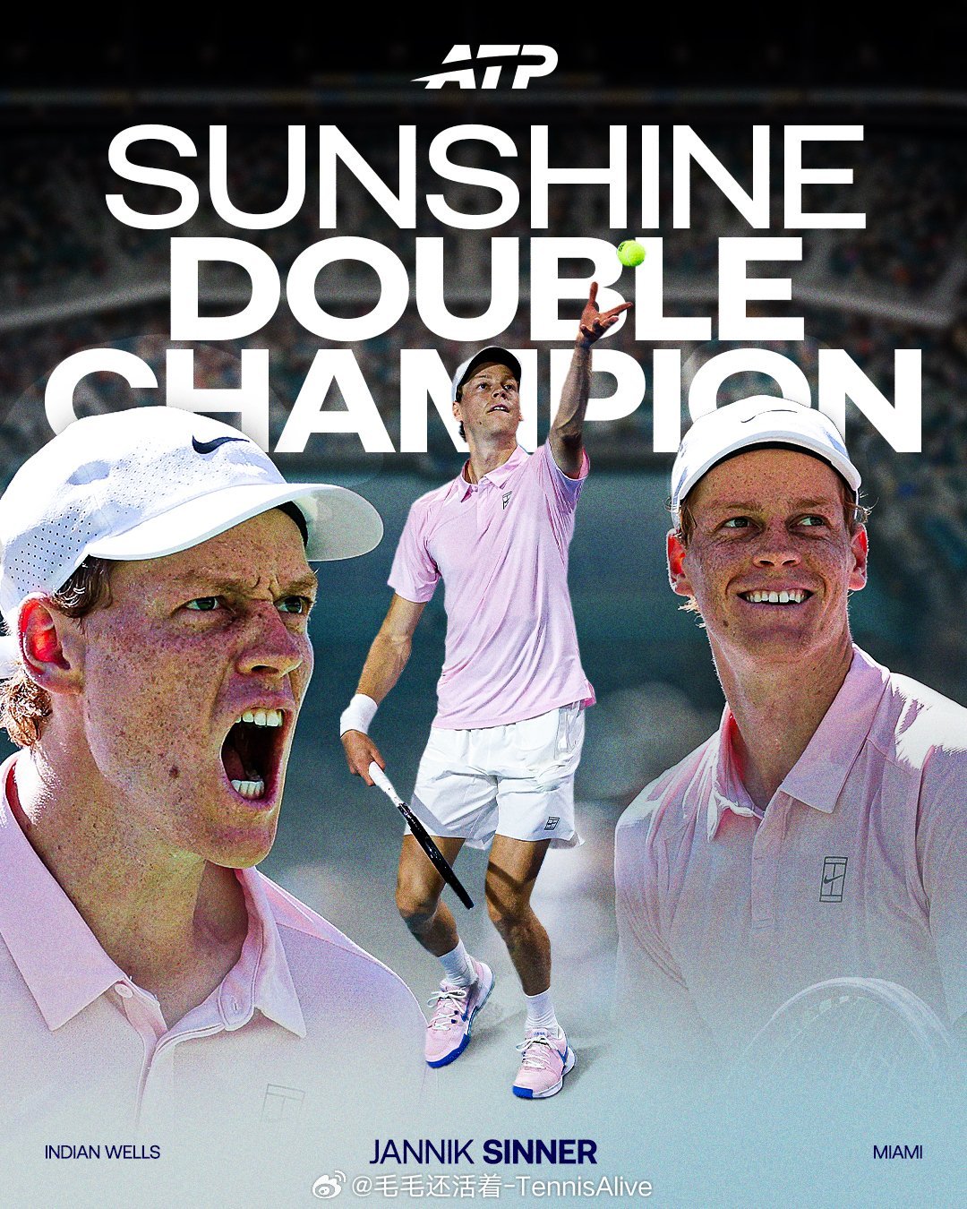 【同年拿过北美阳光双赛冠军的球员】德约科维奇：2011、2014、2015、