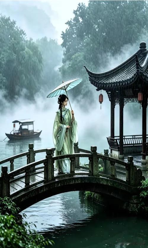 亭中错过此生欢，石下相思岁岁参。缱绻深情皆入墨，唯有红豆藏心间。