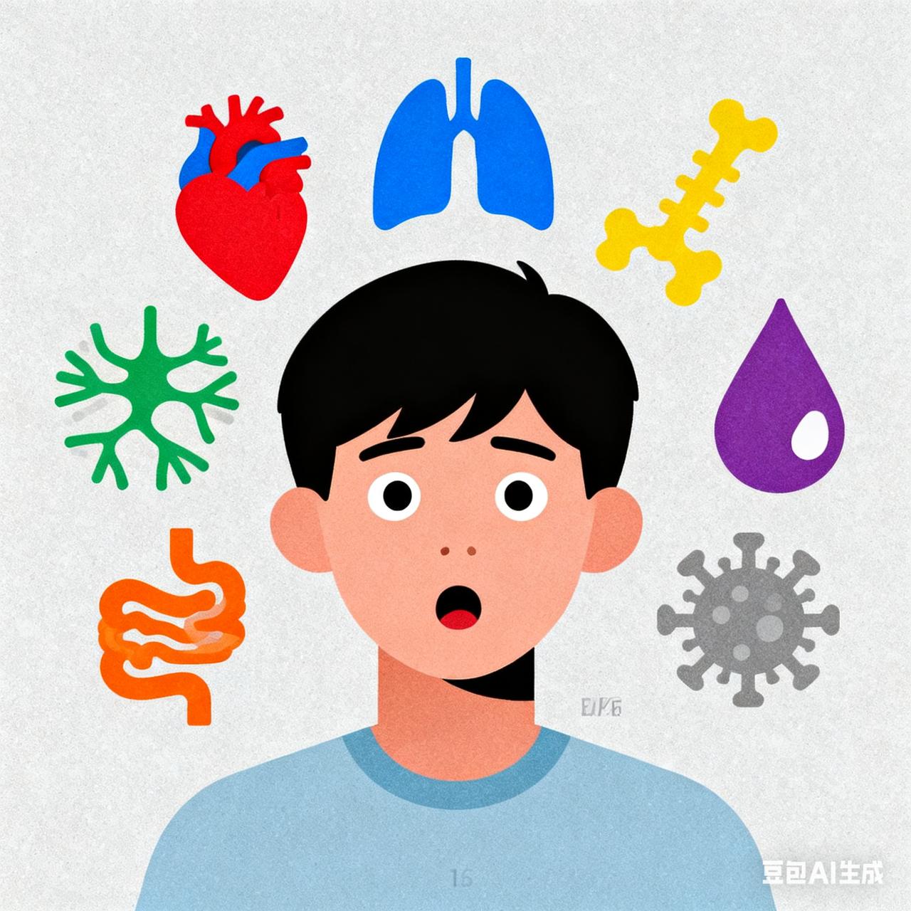 福州16岁的小陈因头痛、心慌等症状去就诊，结果查出了7种病，像高血压、重度脂肪肝