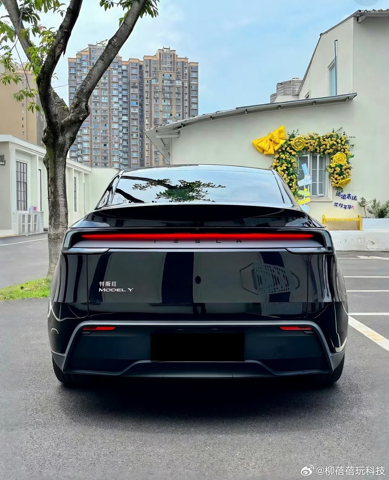 特斯拉ModelY的尾灯设计超前，每次看到都能让人眼前一亮👀​​​