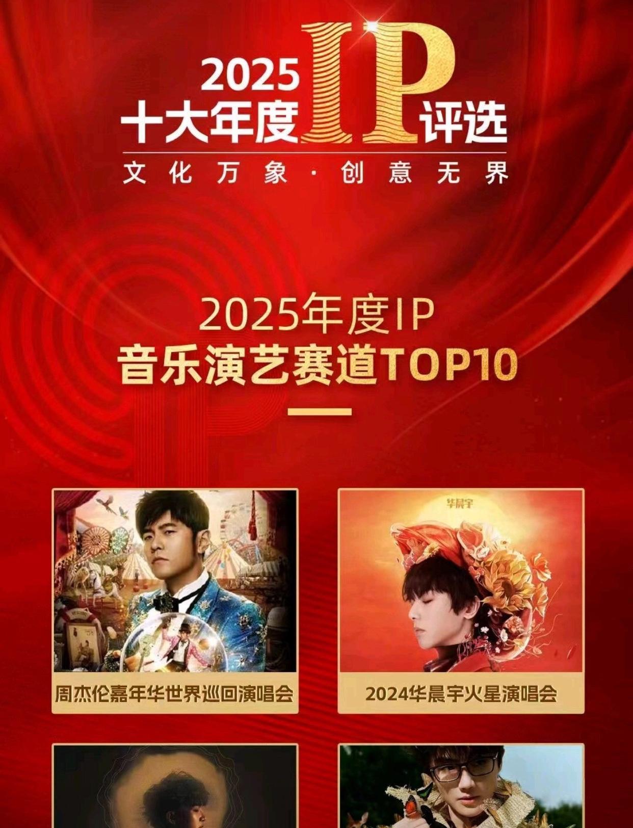 2025年度IP音乐演艺赛道TOP10！1：周杰伦——嘉年华世界巡回演唱会