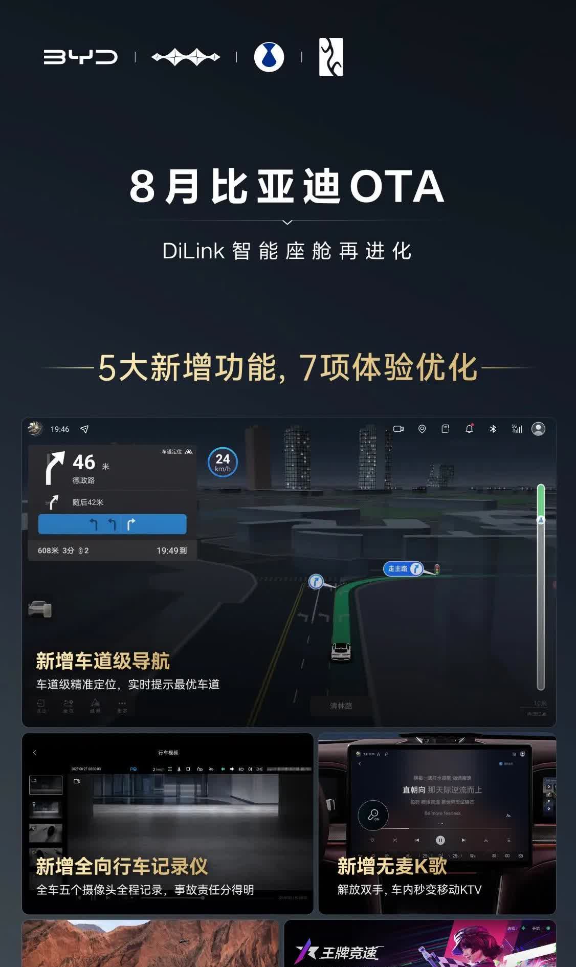【比亚迪智能座舱8月OTA，涉及五网四品牌车型】你的比亚迪，这个月又“聪明”了一
