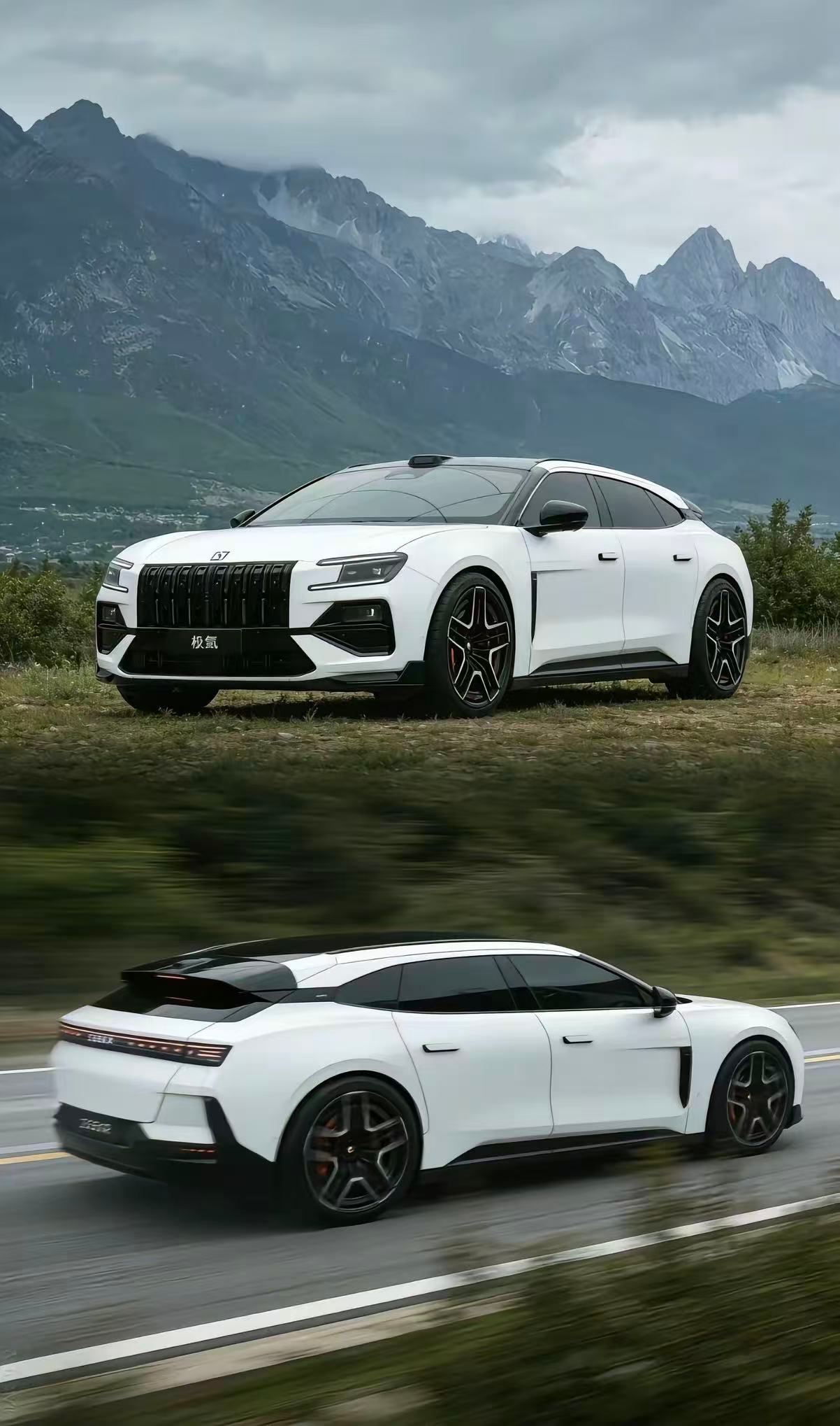 网友说这是27款极氪001的外观设计，这中网和极氪9X一脉相承，车灯也有星瑞的影