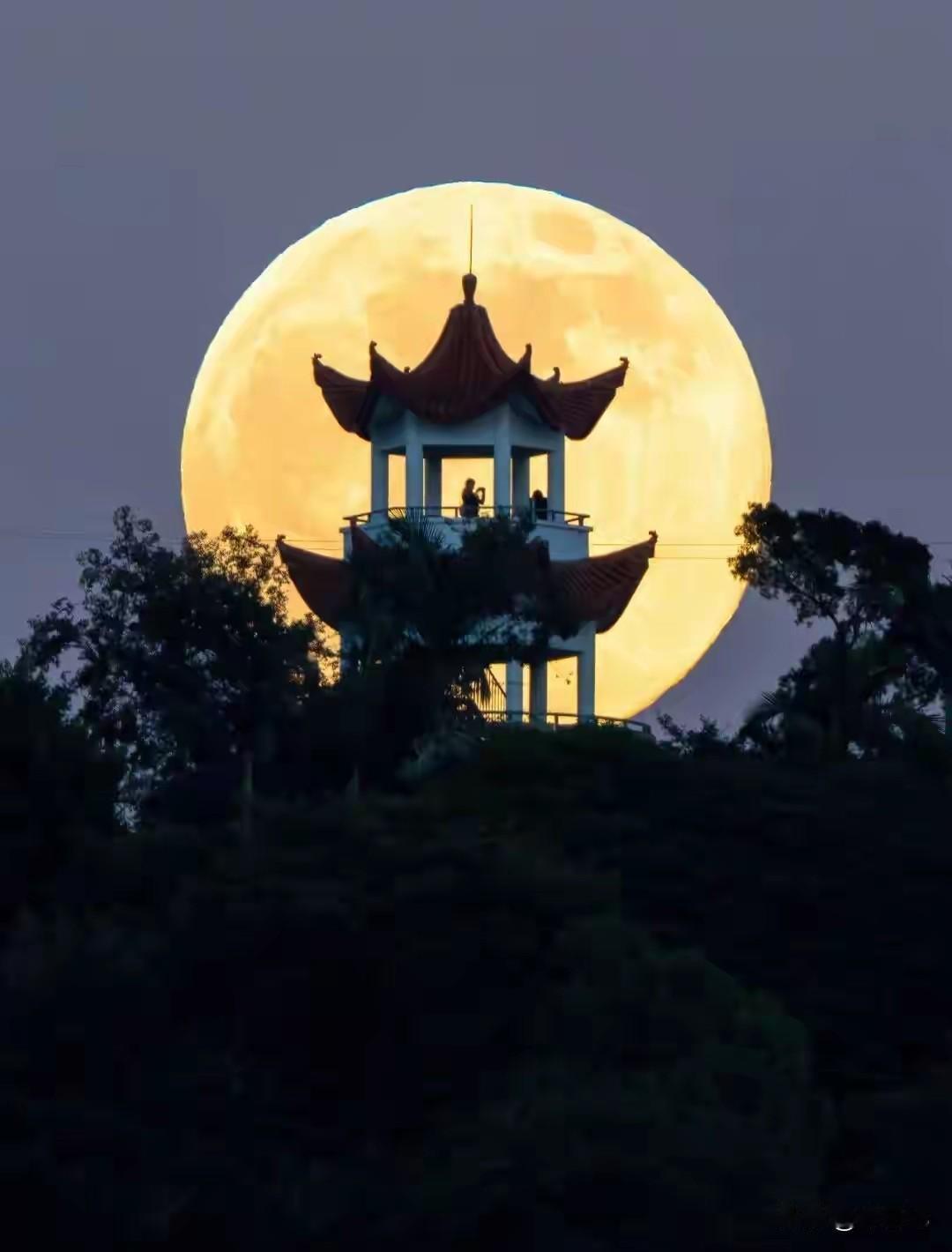 超级漂亮的月亮，美的不像拍摄的。好看到可以方壁纸。