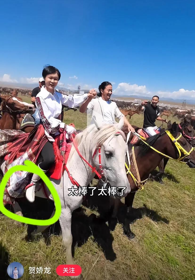 看看24年贺娇龙，吴京还有于适参加天马节的场景，当时就有眼尖的网友发现贺主任脚掌