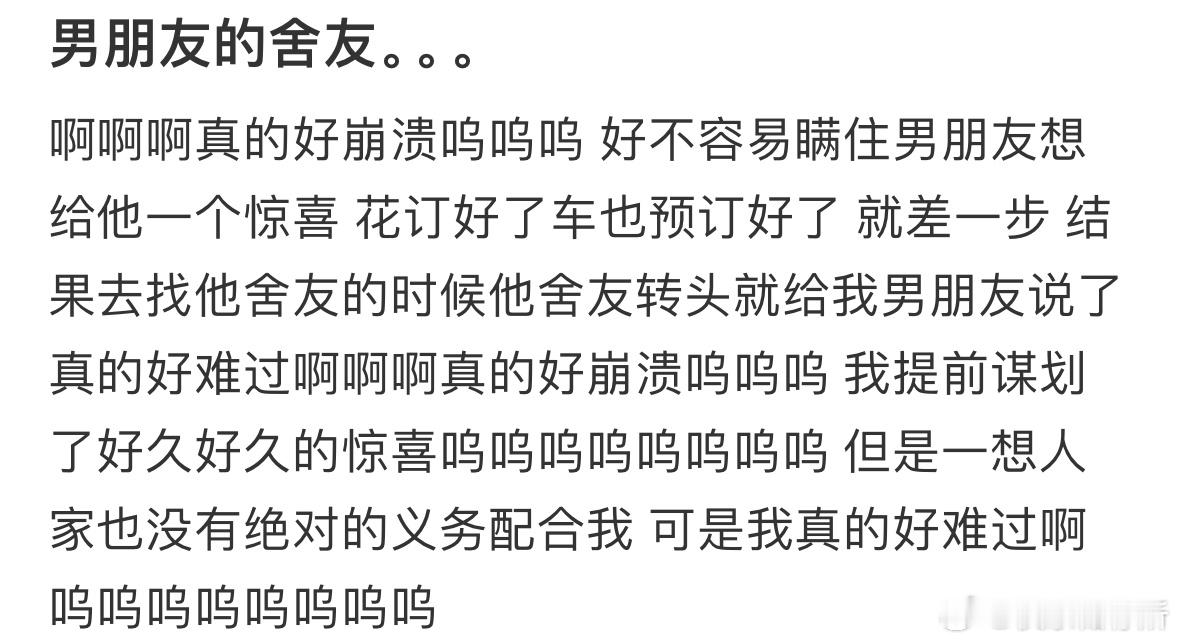男朋友的舍友破坏了我准备的惊喜​​​