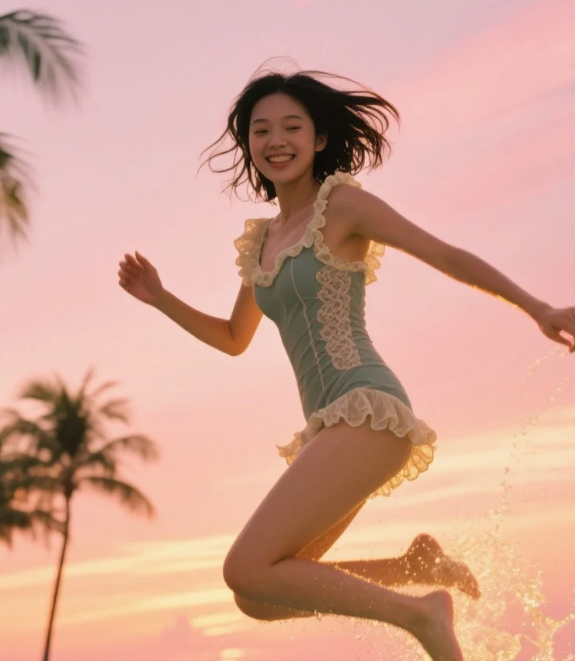 泳池边的时尚宣言，泳装美女演绎多元魅力形态