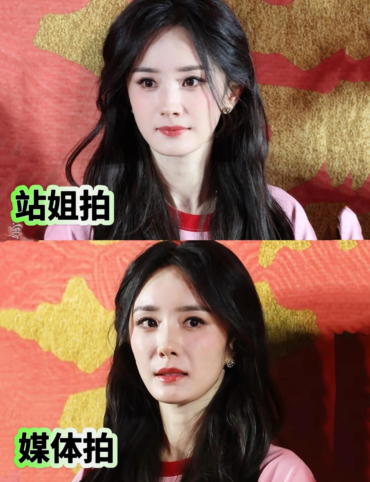 很想问问杨幂有戴假发片吗？这头发太漂亮了！上一个女明星被称赞一头海藻般乌黑浓