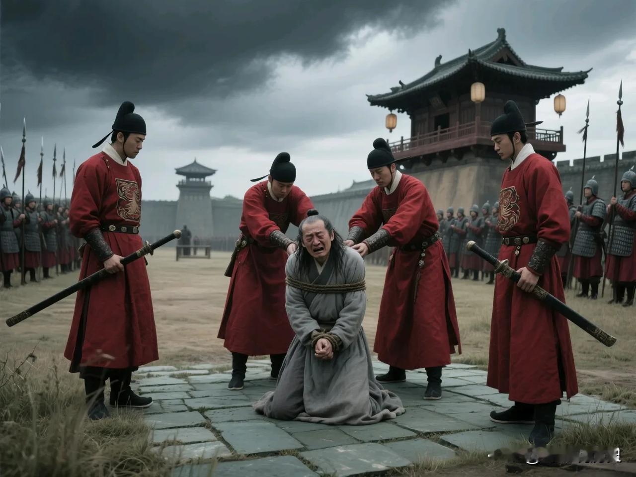 明朝太监刘瑾被凌迟头一天整整357刀下去，不但没死，还喝了两碗粥！据刑部主事张文
