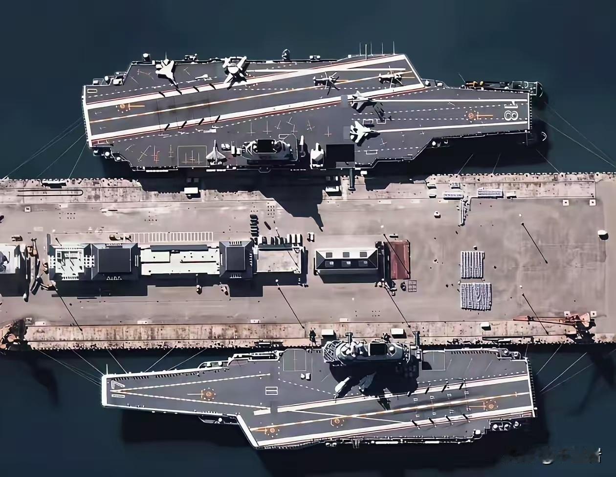 这么一看，中国手里的航母顿时就不香了……说是有三条航母了，不是那么回事啦！看