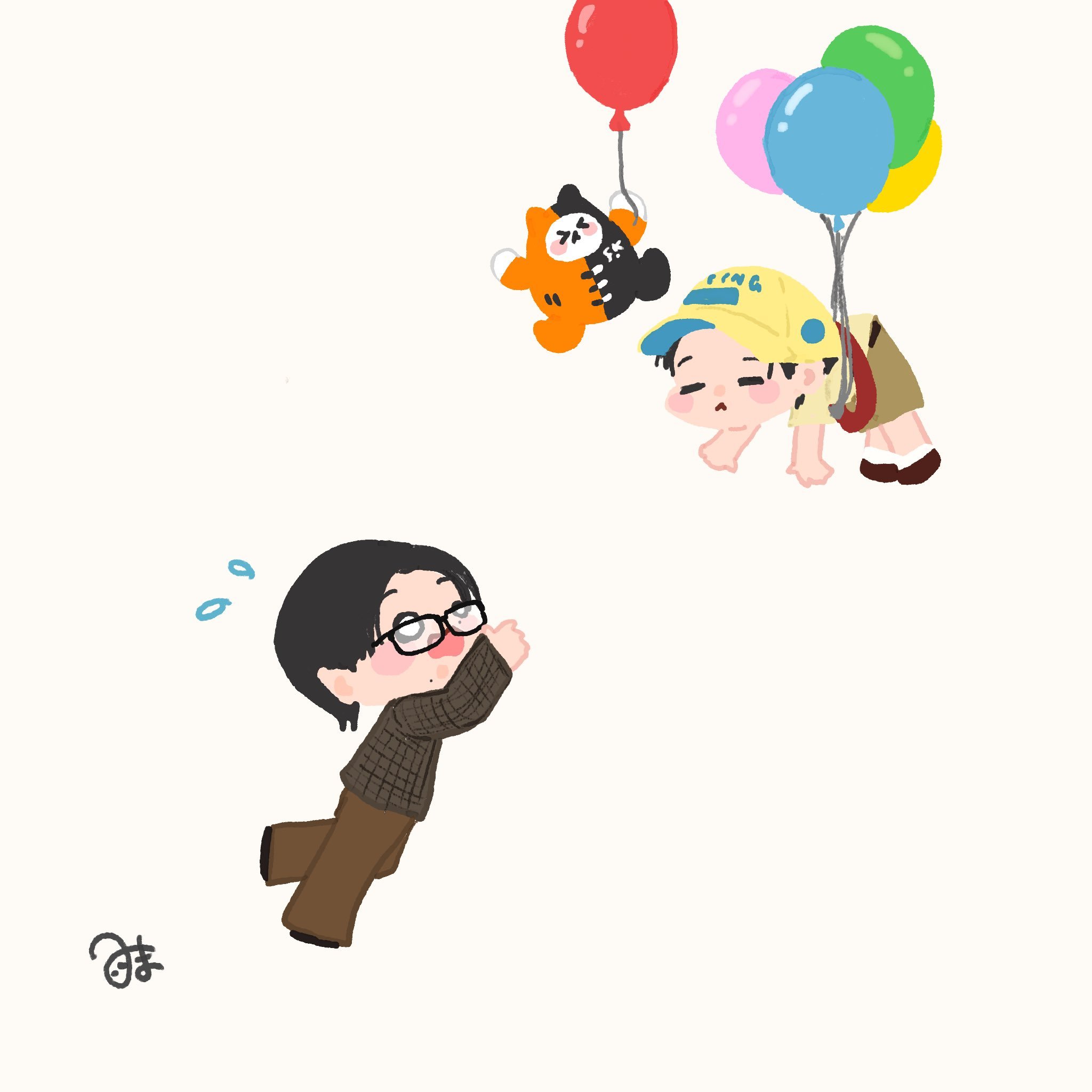 FirstKhaotung哎呀哎呀，两只猫都飞走啦！🎈🐈🐱©miman