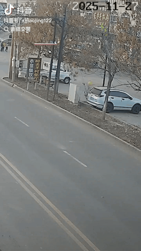 真不明白这轿车司机的驾驶证是怎么考到手的！近日，新疆巩留县在某一路段，一辆白