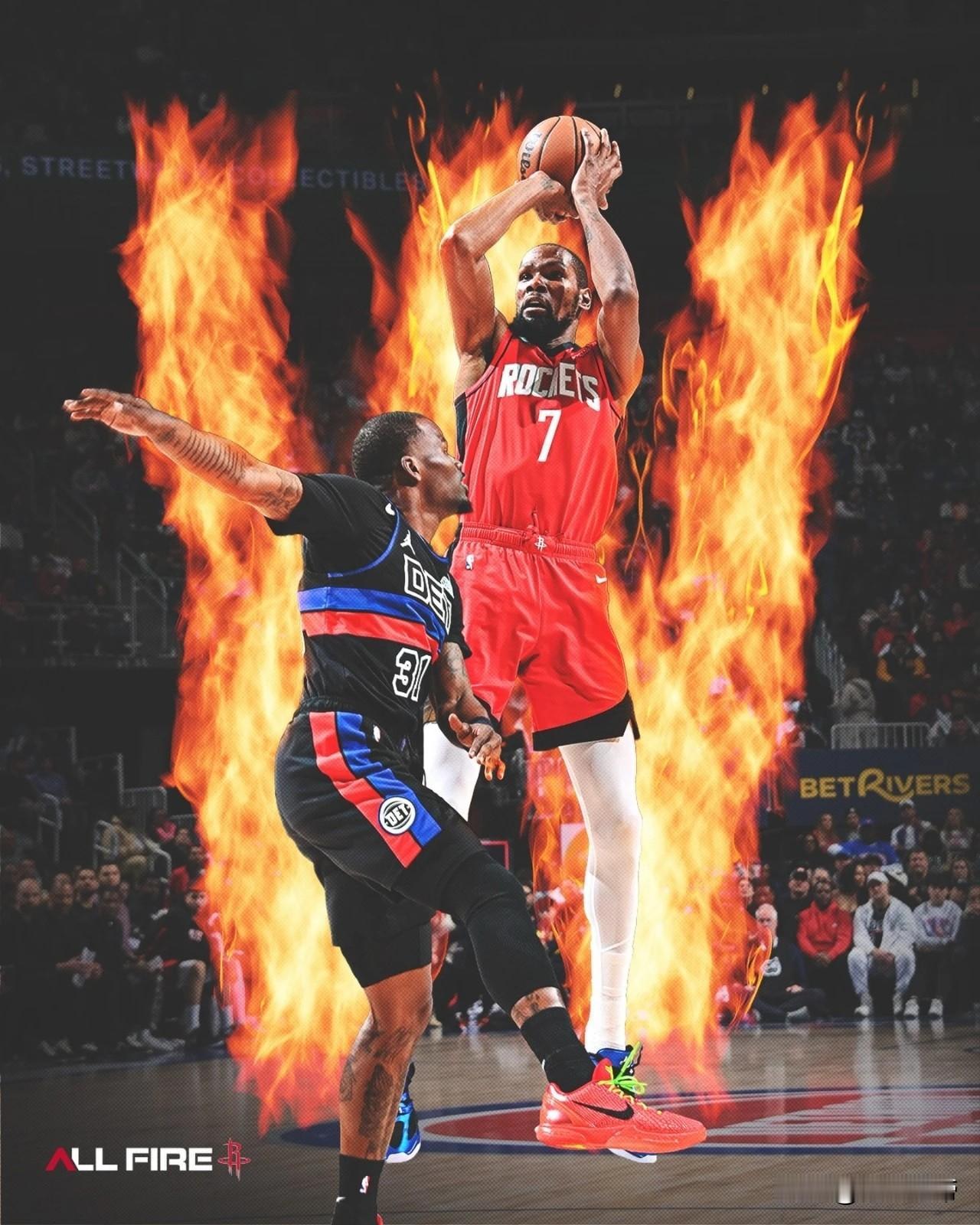 火箭逼出巅峰死神，37岁的杜兰特背靠背爆砍32分打爆东部第一!在今天火箭与活