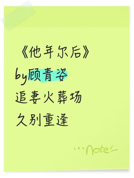 《他年尔后》顾青姿 酸涩文 追妻 破镜重圆