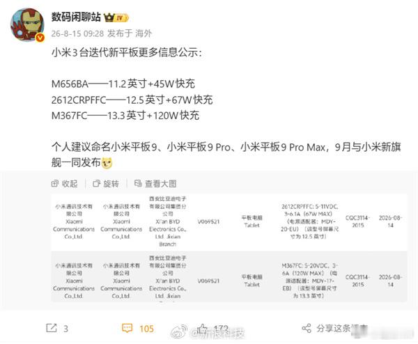 小米3台新平板曝光我的未来下一台电脑，应该是下一代的超大屏的小米平板。在这个时