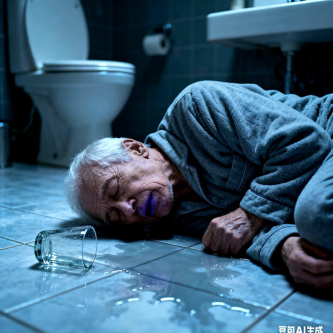 凌晨三点，68岁的老李栽倒在厕所瓷砖上，脸磕肿了，嘴唇冻得发紫——隔壁屋，和他同
