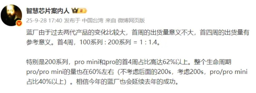 这是vivo前两代X系列销量分析1、首销前四周vivoX100系列与vivo