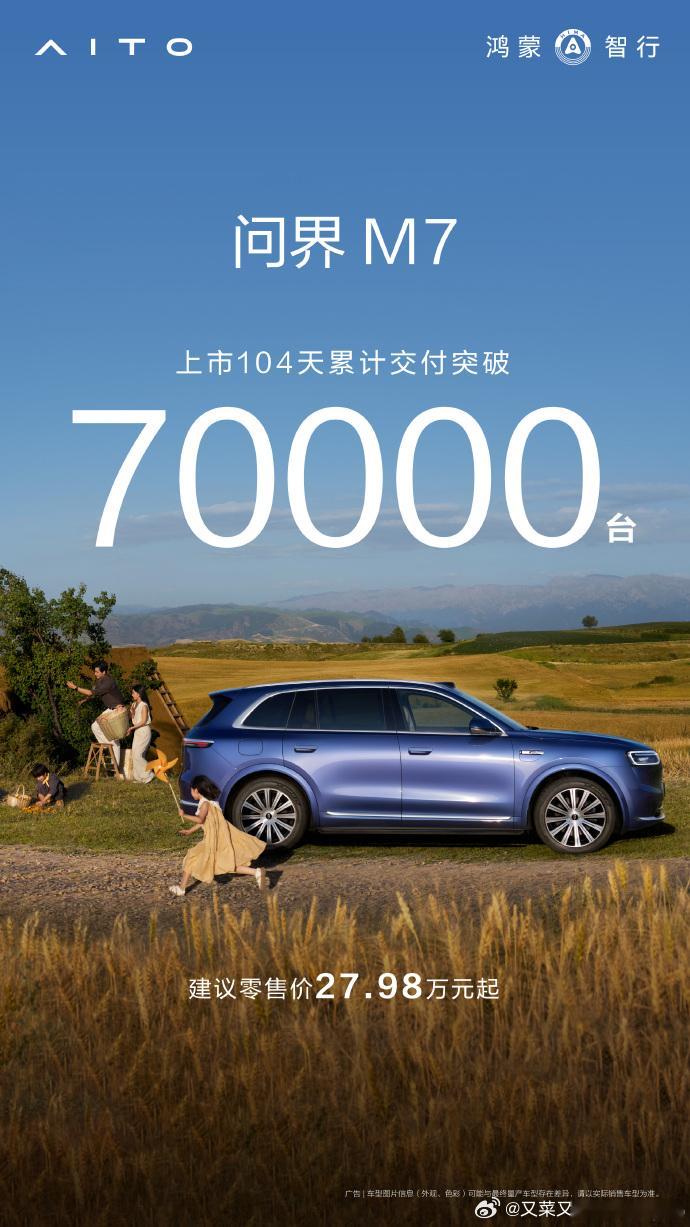 全新上市104天交付量破7万台说明之前网友们对赛力斯产线还是研究得非常透彻的，