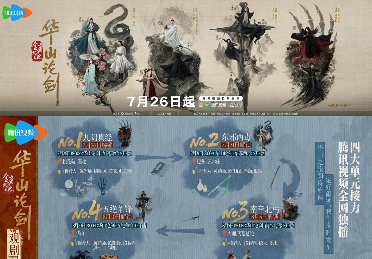 《华山论剑》官宣定档，明日开播根据金庸小说改编，原《金庸武侠世界》单元剧合并为
