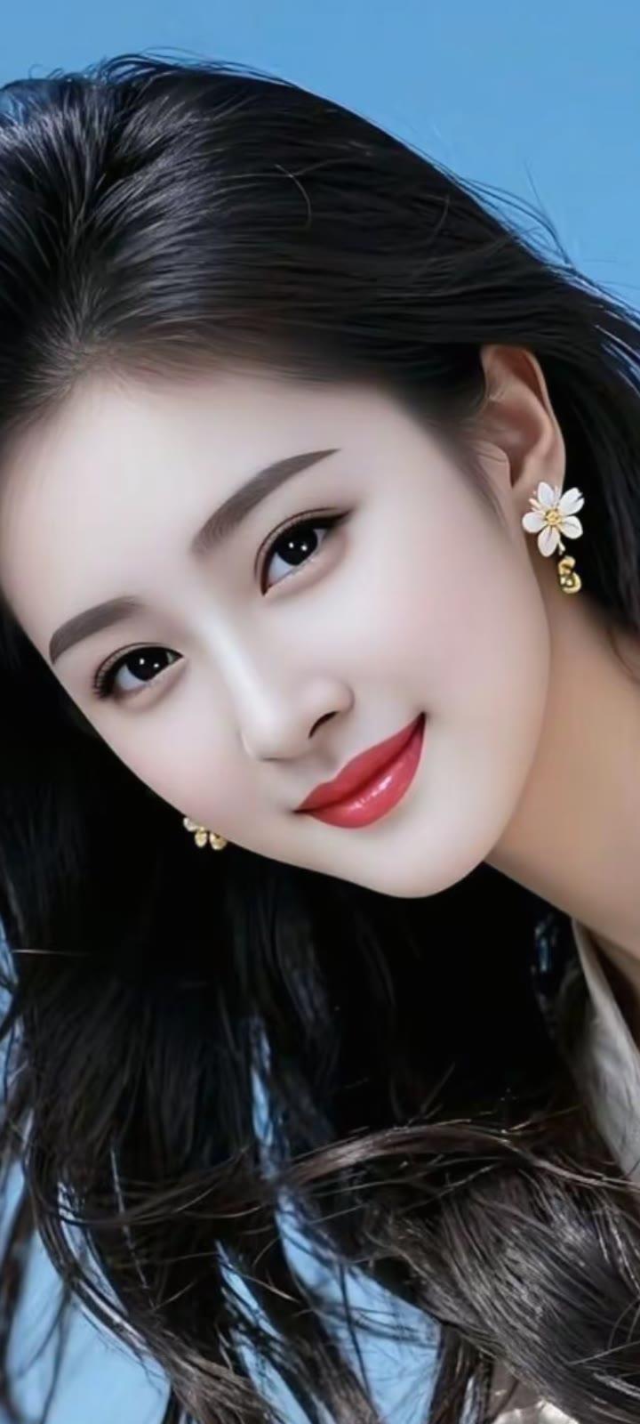 甜美少女风，花式耳环点缀，温柔笑容迷人！🌸💖✨