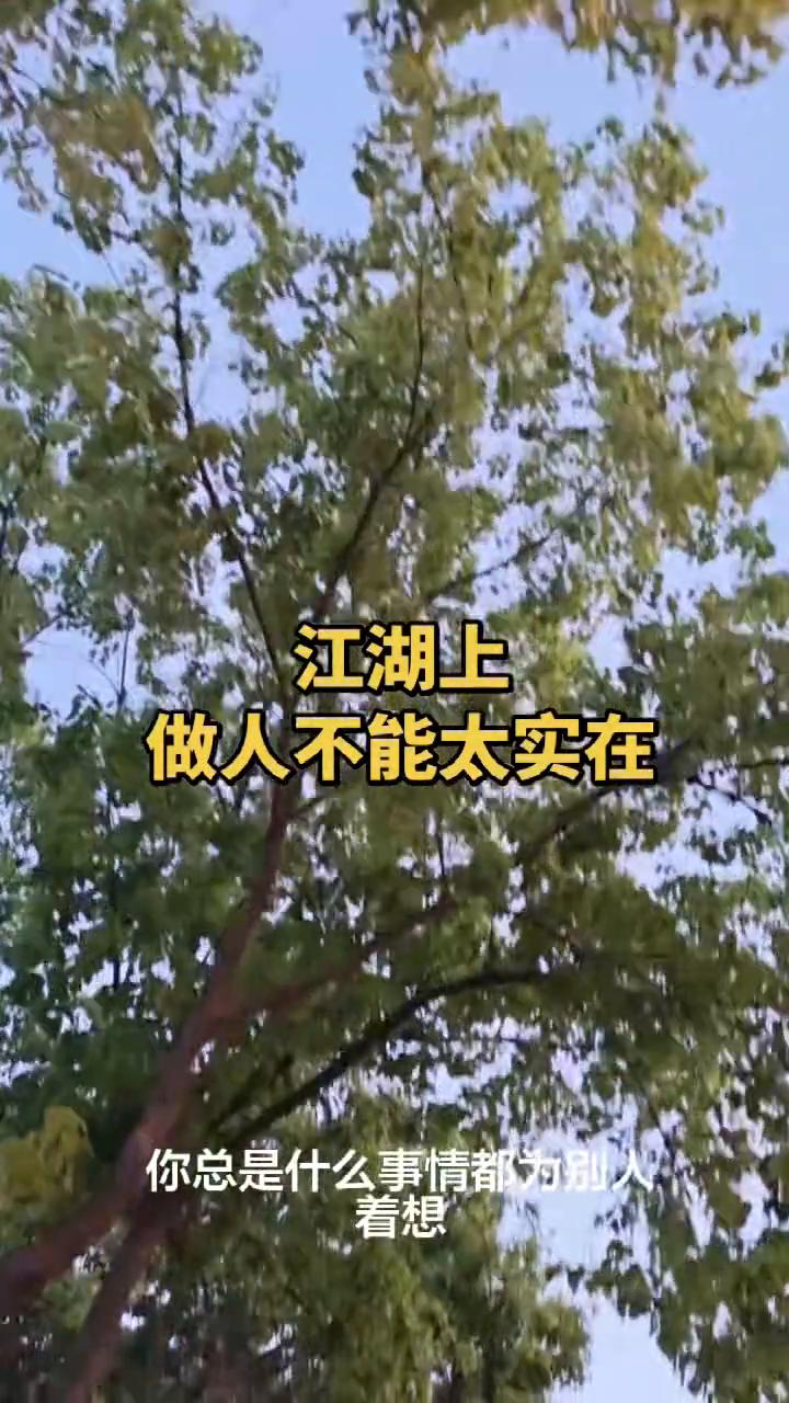 江湖上做人不能太实在。做人太实在了是不会有好下场的。所以你要记住了，以后不要心