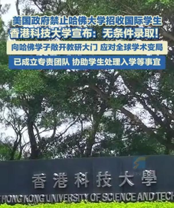 太聪明了！哈佛国际生事件后，香港科技大学第一个出来“接盘”了，直接向这些学生抛出