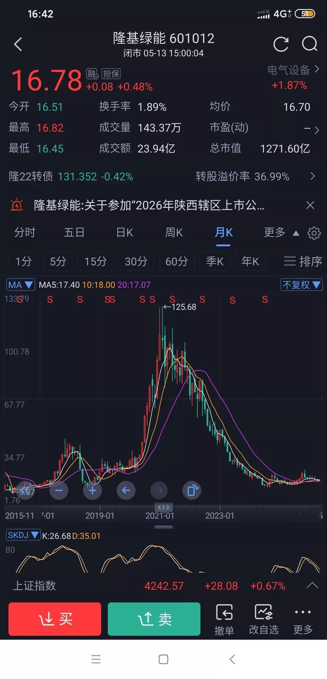 隆基绿能探底成功即将开启上升模式?隆基连续两天主力资金流入，股价也开始探底回升，