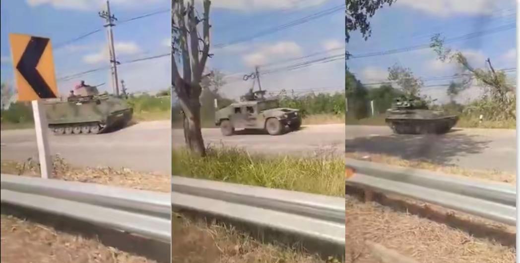 ​泰国与柬埔寨的战争将不断地升级，这时候看到了泰国紧锣密鼓地调动装甲车赶往前线进