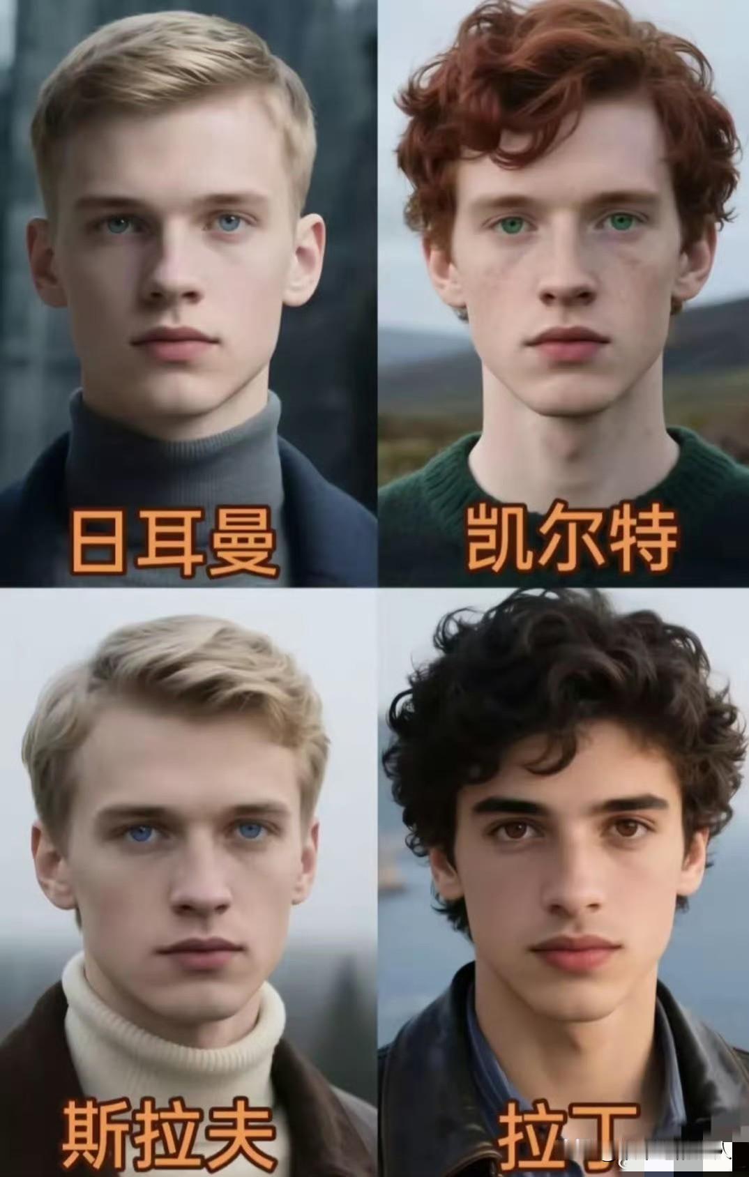 炸裂！这图有点意思！网友说，这是欧洲白种人的区别，你们喜欢哪一种？能看出有啥特