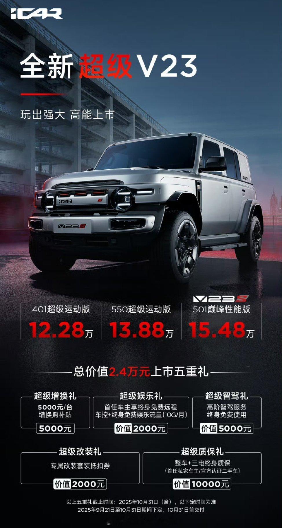 455匹的超级V23高能上市这有点太猛了，第一回见这么暴躁的方盒子。四驱版搭载双