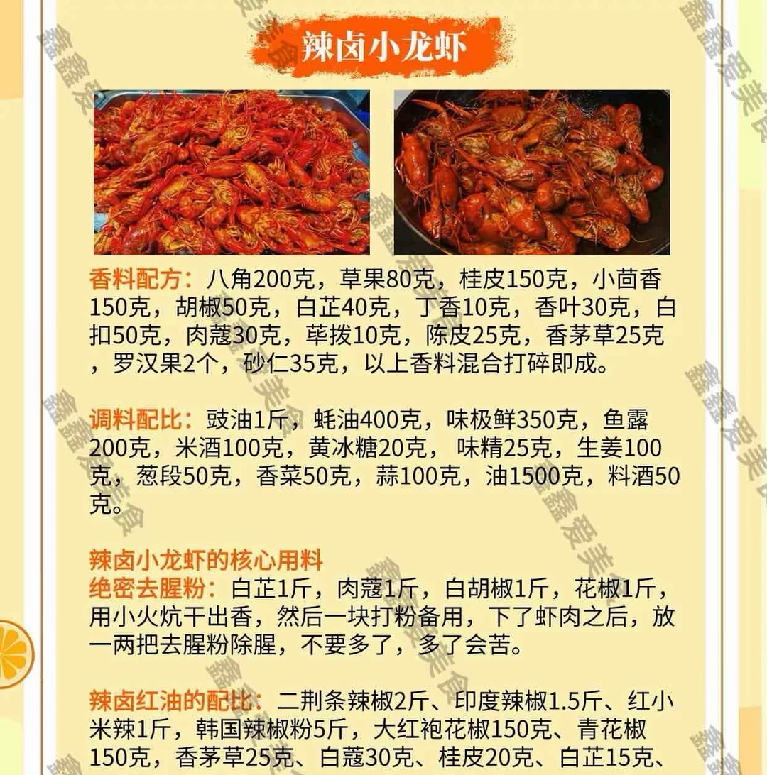 ㊙️辣卤小龙虾商用配方分享！摆摊小吃必备🔥