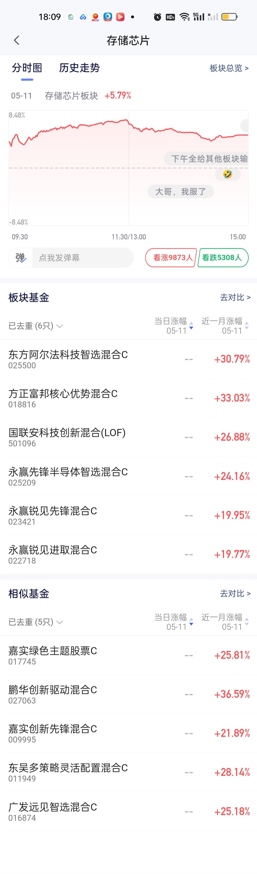 存储芯片板块满打满算就这几只基金，广发远见目前存储芯片占比是极低的。永赢锐见先锋