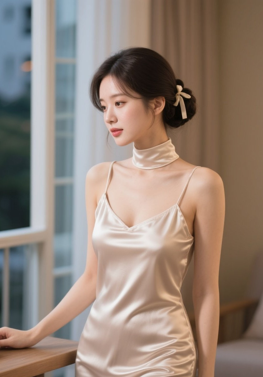 丰盈美眉真丝俏，韵味十足惹心跳