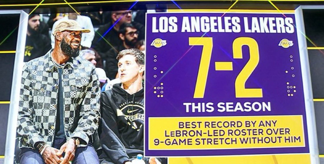 7胜2负！詹姆斯职业生涯里第一次有一支球队能在他缺席的时候，打出这种战绩。23年