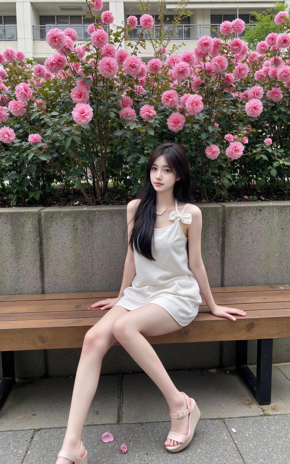 在粉色的花海中