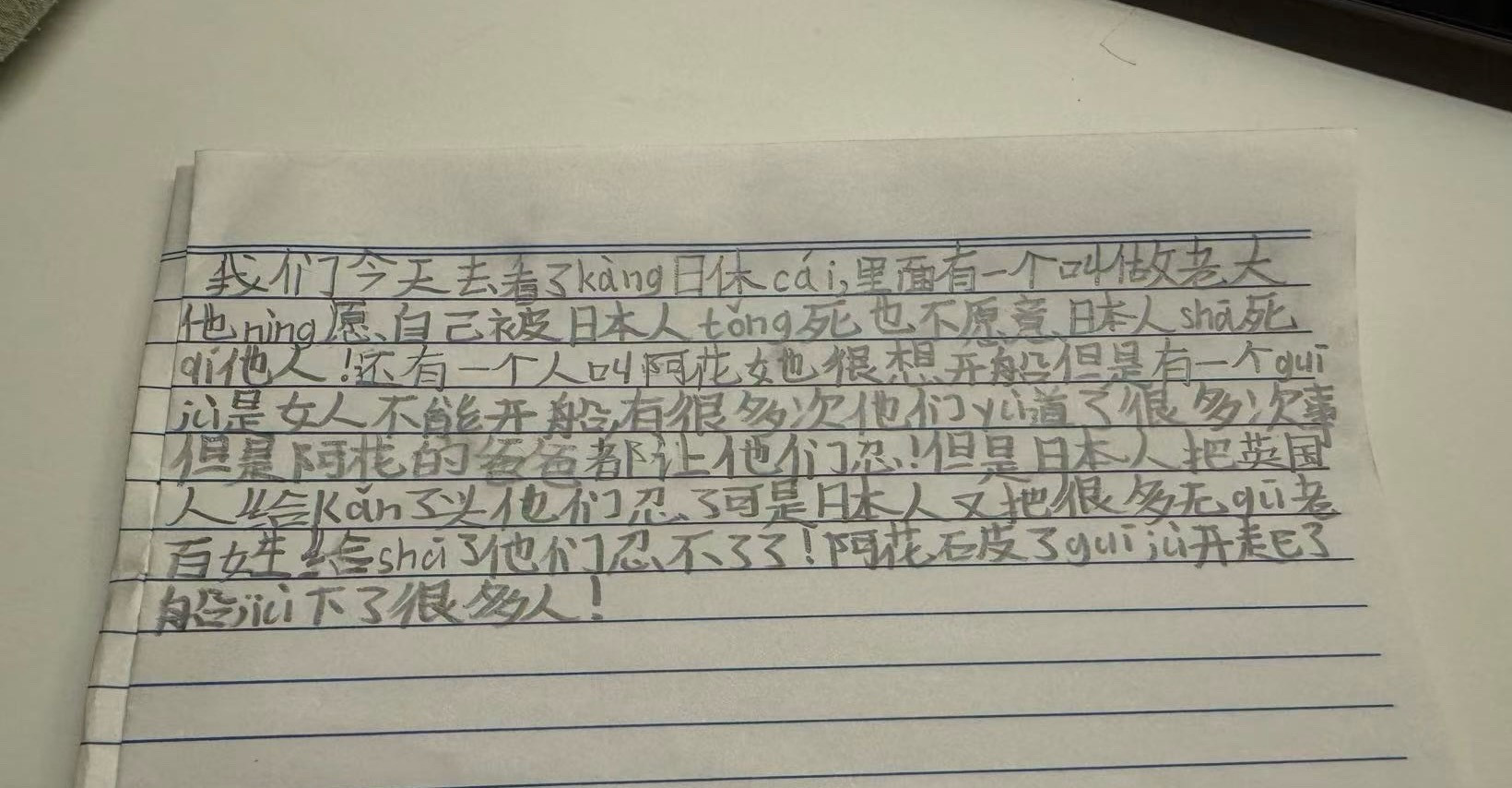 电影东极岛小朋友的电影感想，和图二连上了。​​​