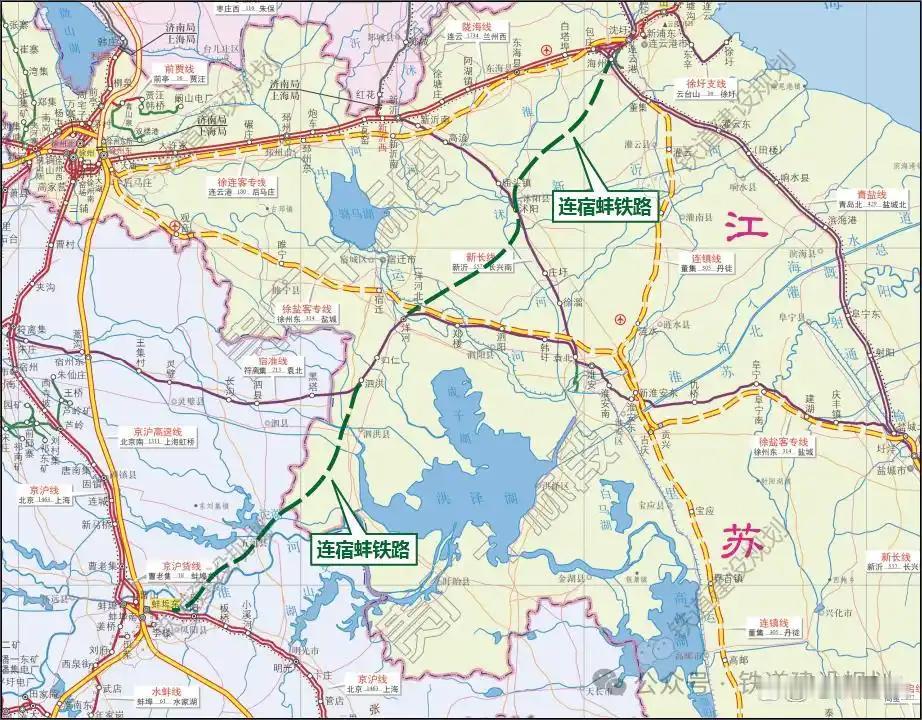 连宿蚌铁路是连接江苏省连云港市、宿迁市与安徽省蚌埠市的铁路，建设标准为国铁Ⅰ级，