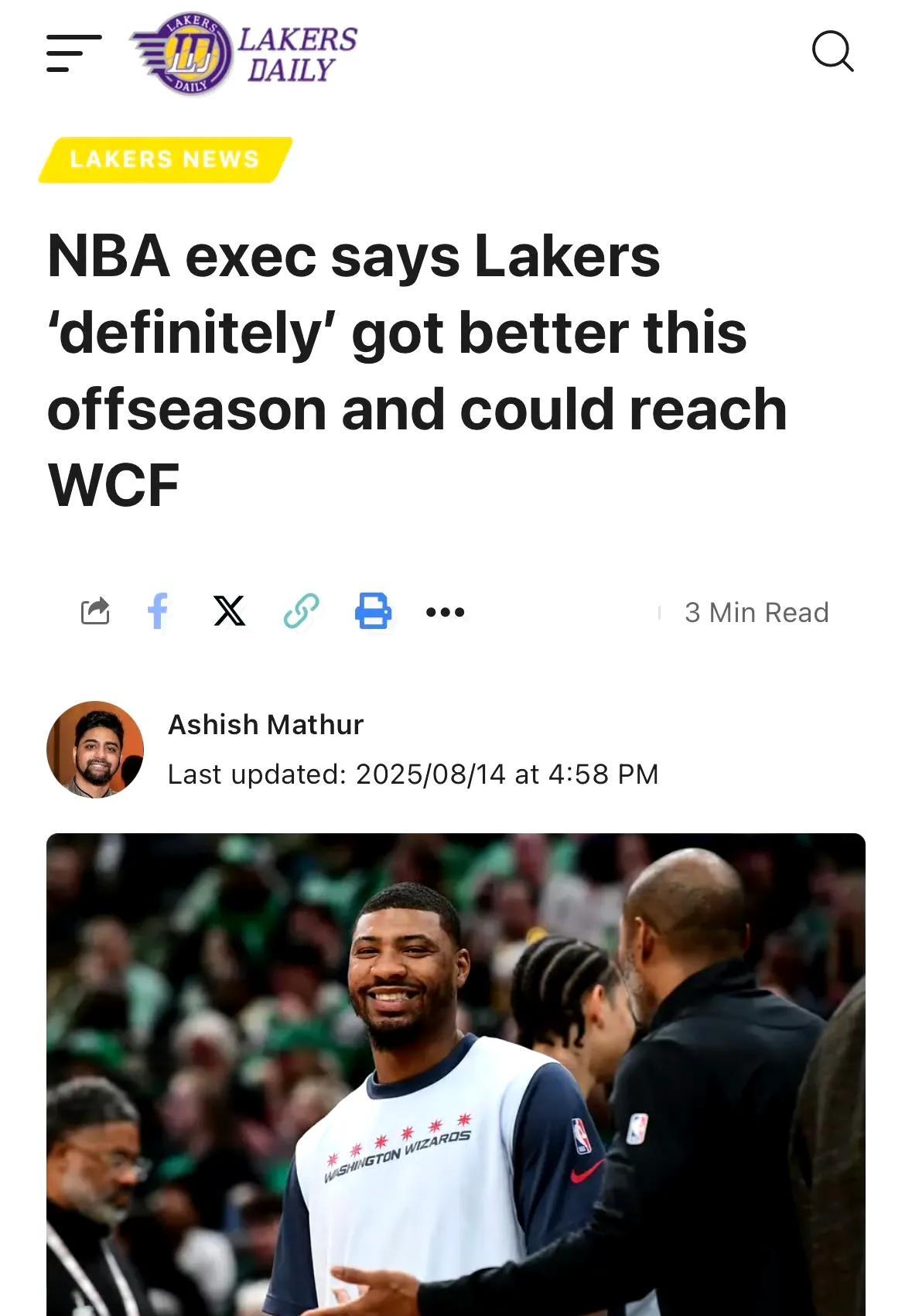 一位NBA高管表示，下赛季有望晋级西部决赛。佩林卡和湖人队的休赛期引援动作大概