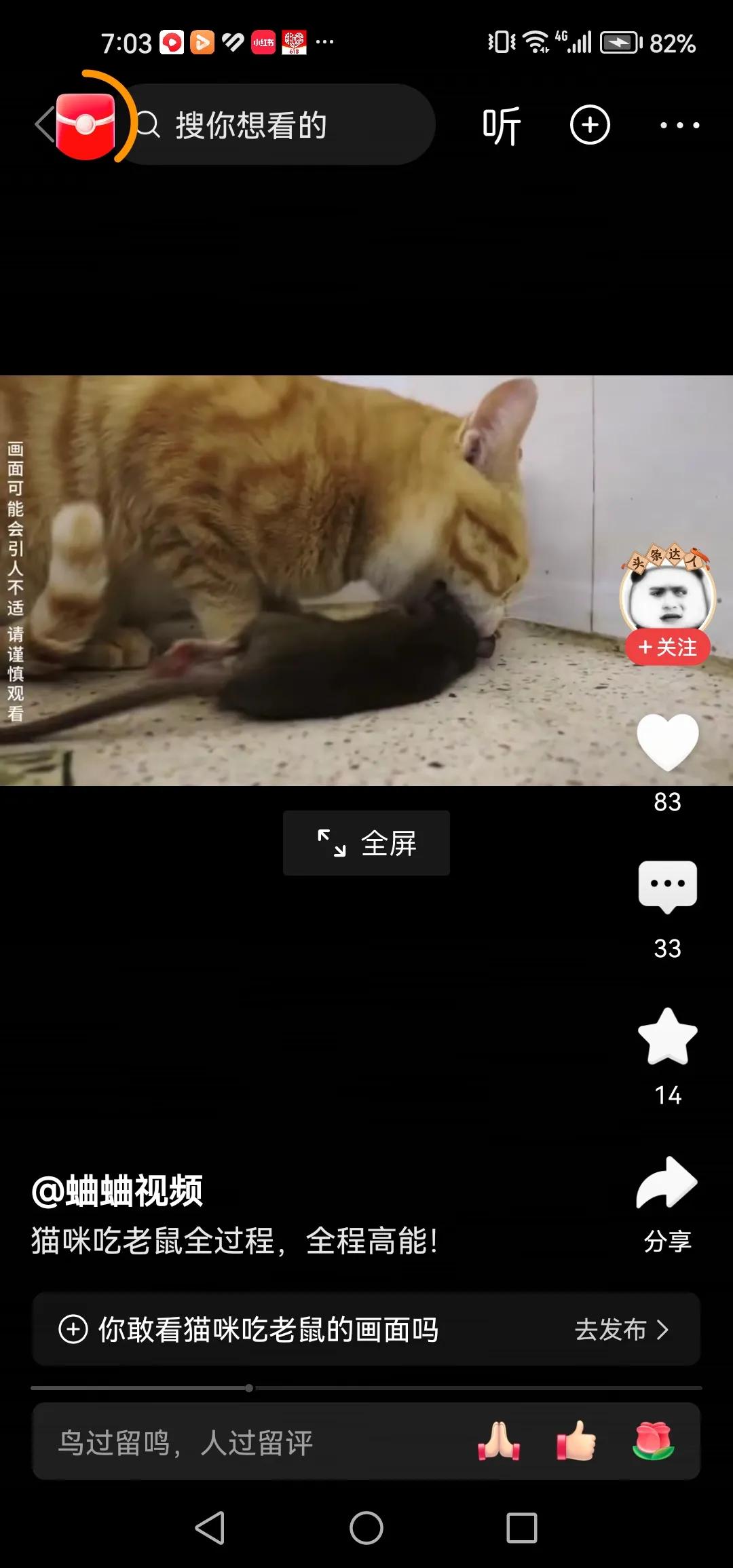 现在的猫，尤其是家养的宠物猫，都是娇生惯养的，主人稀罕的不得了。现在的猫还逮不逮