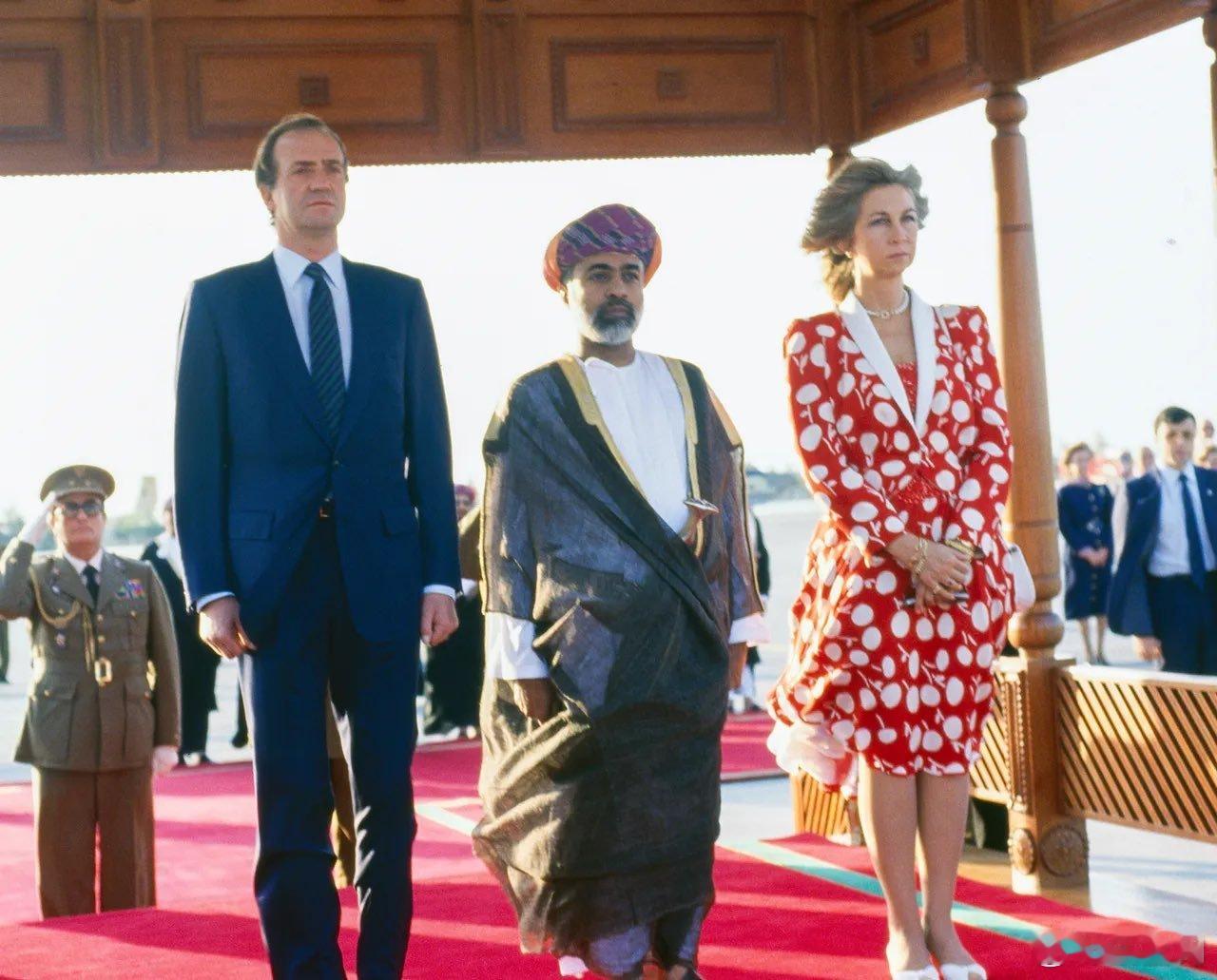 西班牙王室🇪🇸阿曼王室🇴🇲1985年胡安·卡洛斯国王和索菲娅王后国事