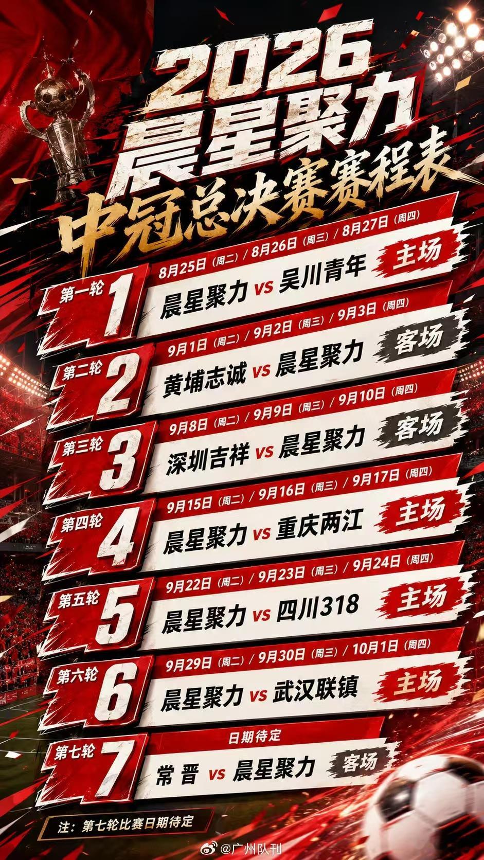 中冠联赛总决赛广东晨星创尔特赛程表出来了！从九月底开始为期一个月的总决赛开启了