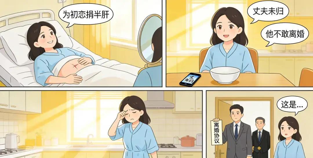 刷到一条短剧，女主刚把半个肝捐给老公，出院回家就收到离婚协议。剧情狗血，但弹