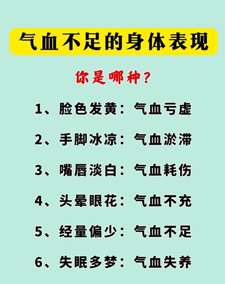 6个气血不足的身体信号，对照看看你占了几条