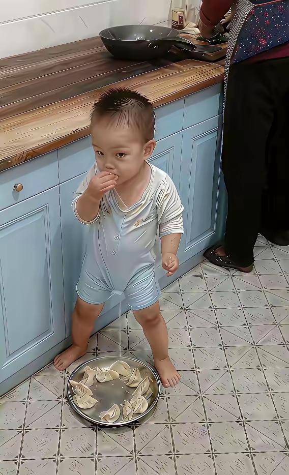 孩子吃的是不是汤饺。是不是我眼花了。